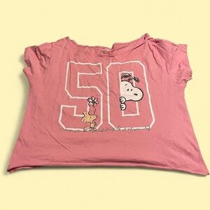 Hollister Pink Snoopy Graphic Tee